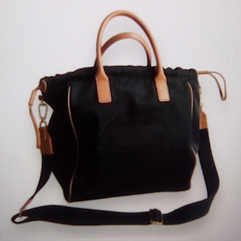 Tory Burch Perforated Logo Black bag